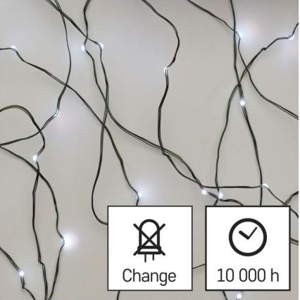 Cadena LED de Navidad para exteriores 150xLED/20m IP44 blanco frío