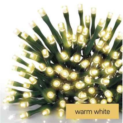 Cadena LED de Navidad para exteriores 180xLED/23m IP44 blanco cálido
