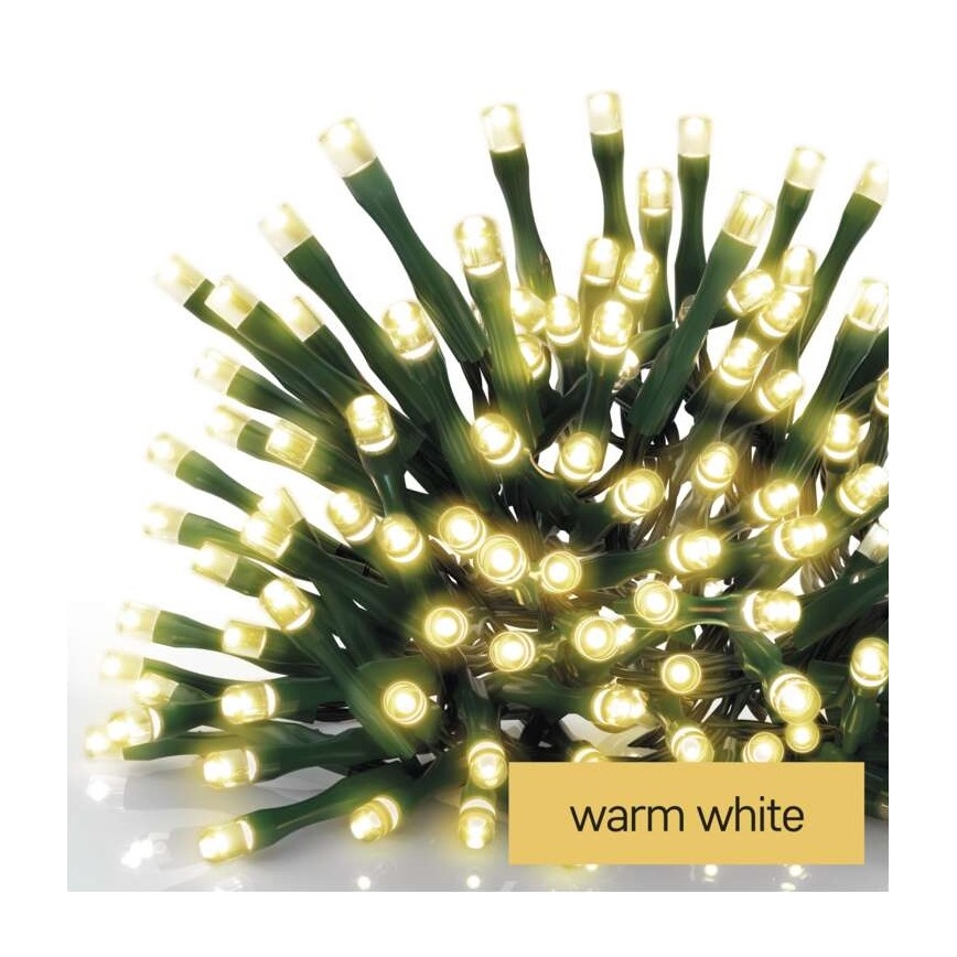 Cadena LED de Navidad para exteriores 180xLED/23m IP44 blanco cálido