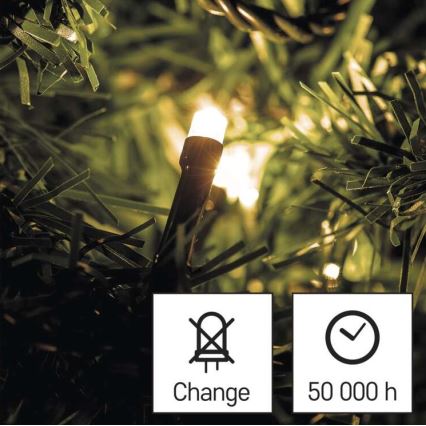 Cadena LED de Navidad para exteriores 180xLED/23m IP44 blanco cálido