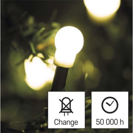 Cadena LED de Navidad para exteriores 200xLED/25m IP44 blanco cálido