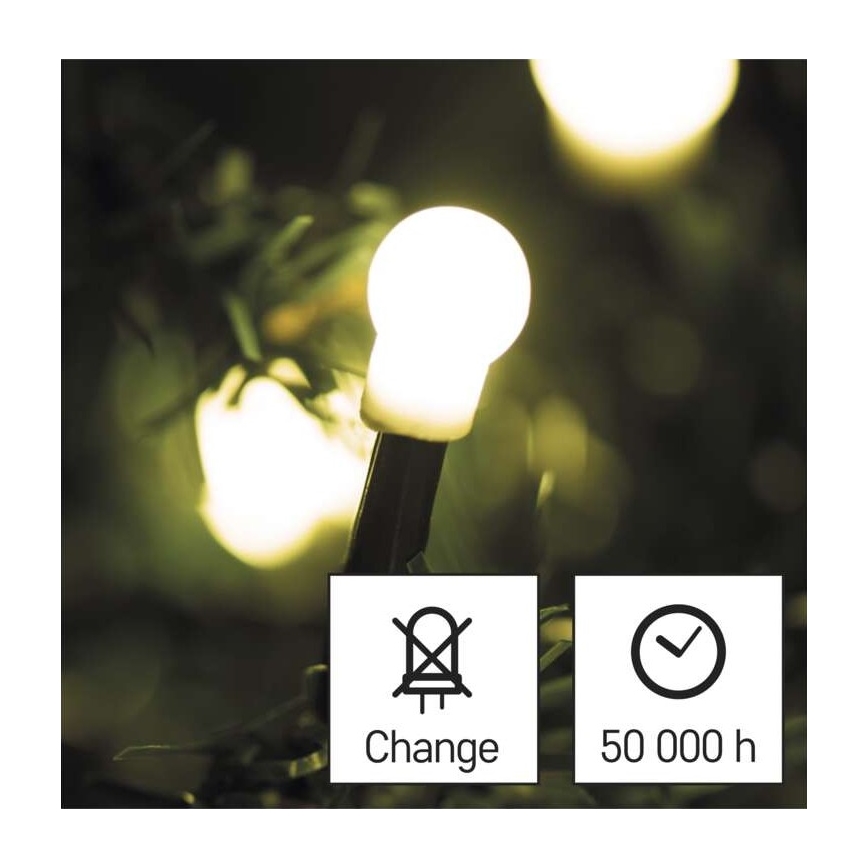 Cadena LED de Navidad para exteriores 200xLED/25m IP44 blanco cálido