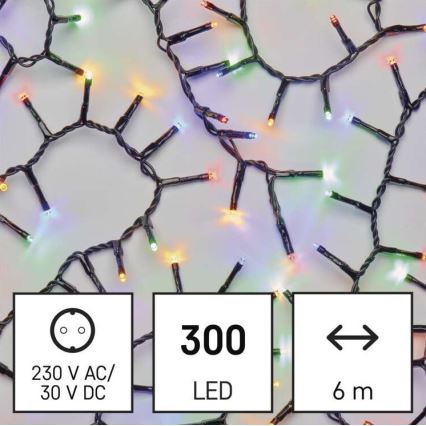 Cadena LED de Navidad para exteriores 300xLED/11m IP44 multicolor