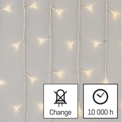 Cadena LED de Navidad para exteriores 300xLED/8 modos 10m IP44 blanco cálido + mando a distancia