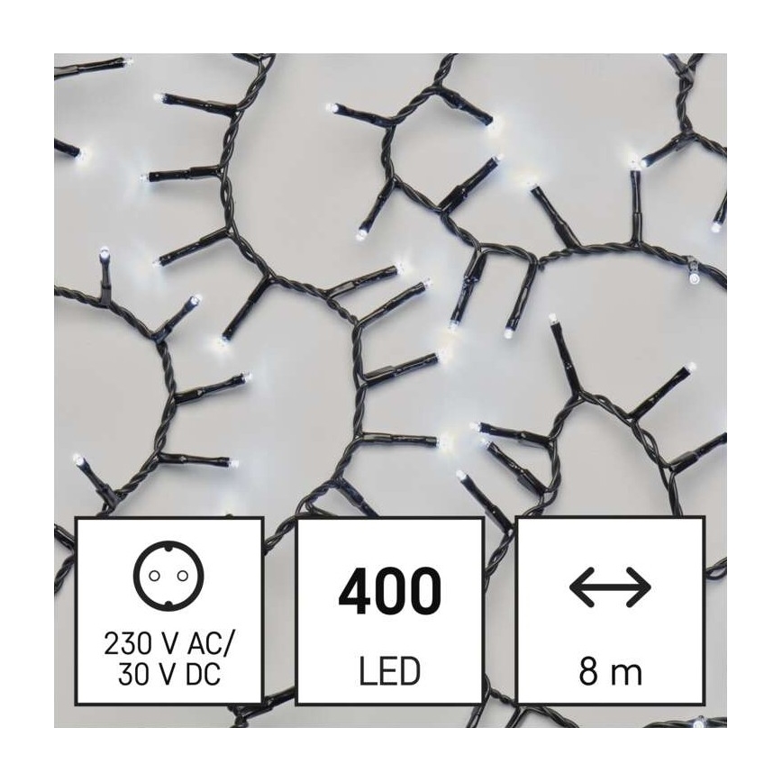 Cadena LED de Navidad para exteriores 400xLED/13m IP44 blanco frío