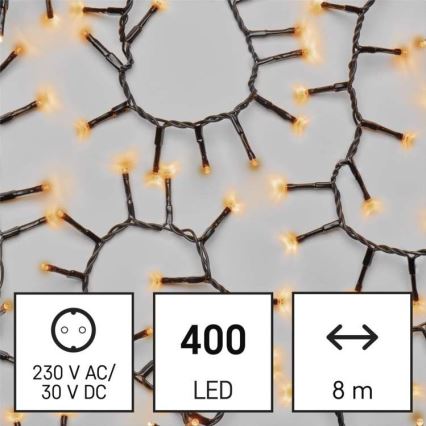 Cadena LED de Navidad para exteriores 400xLED/13m IP44 vintage