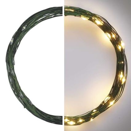 Cadena LED de Navidad para exteriores 40xLED/9m IP44 blanco cálido