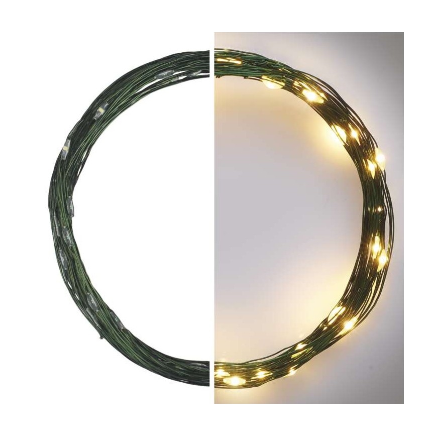 Cadena LED de Navidad para exteriores 40xLED/9m IP44 blanco cálido