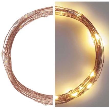 Cadena LED de Navidad para exteriores 40xLED/9m IP44 blanco cálido
