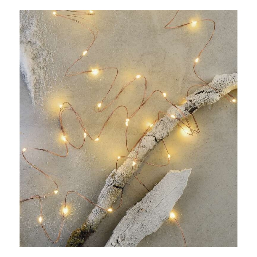 Cadena LED de Navidad para exteriores 40xLED/9m IP44 blanco cálido
