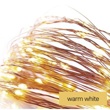 Cadena LED de Navidad para exteriores 40xLED/9m IP44 blanco cálido
