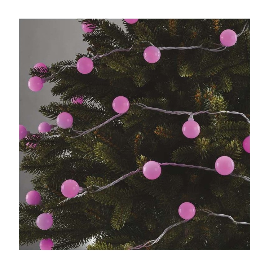 Cadena LED de Navidad para exteriores 40xLED/9m IP44 rosa