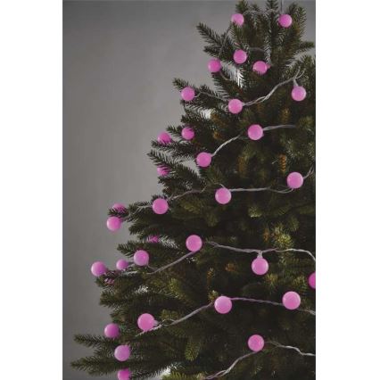 Cadena LED de Navidad para exteriores 40xLED/9m IP44 rosa