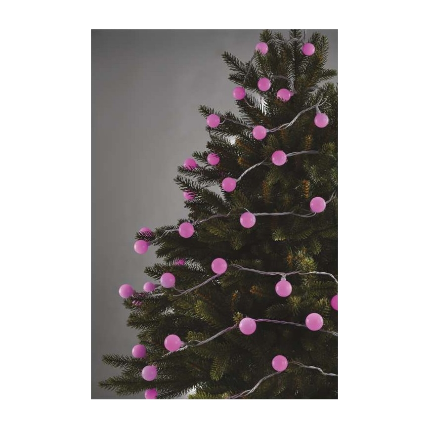 Cadena LED de Navidad para exteriores 40xLED/9m IP44 rosa