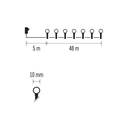 Cadena LED de Navidad para exteriores 480xLED/53m IP44 blanco frío