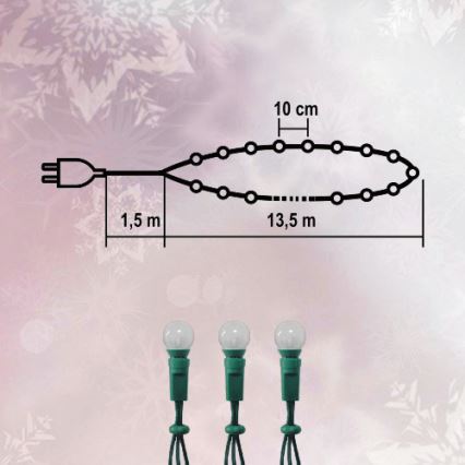 Cadena LED de Navidad para exteriores 500xLED 35m IP44 blanco frío