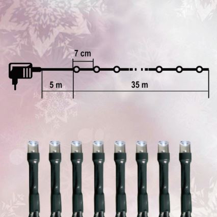 Cadena LED de Navidad para exteriores 500xLED 35m IP44 blanco frío