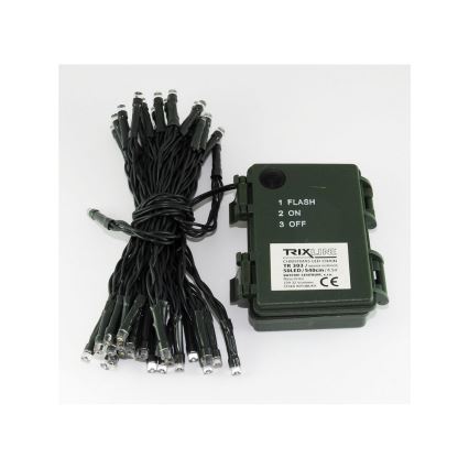 Cadena LED de Navidad para exteriores 50xLED/2 funciones 5,4m IP44 blanco cálido