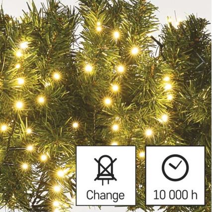 Cadena LED de Navidad para exteriores 600xLED/17m IP44 blanco cálido