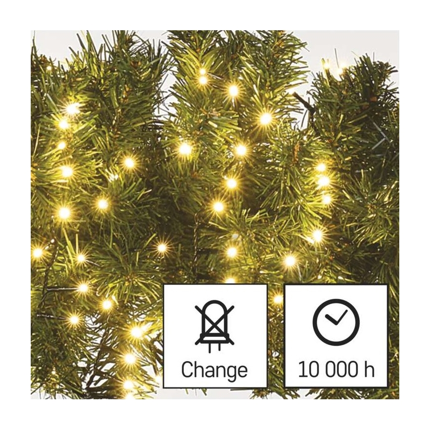 Cadena LED de Navidad para exteriores 600xLED/17m IP44 blanco cálido