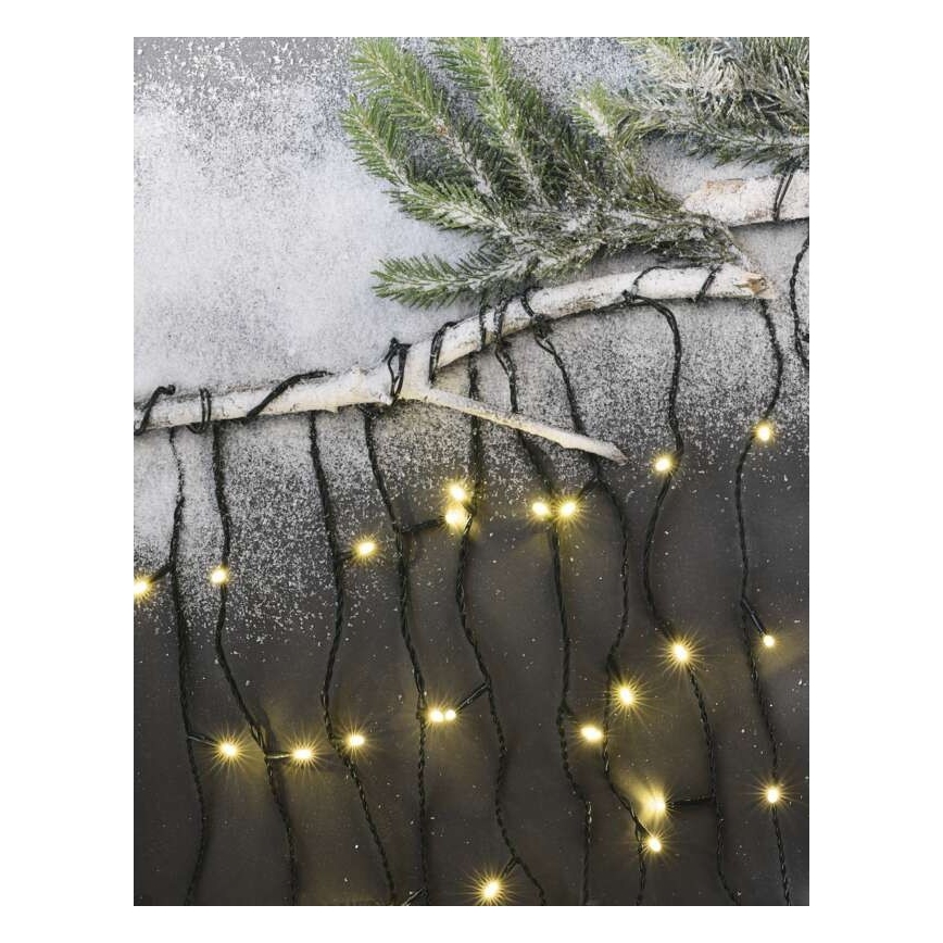 Cadena LED de Navidad para exteriores 600xLED/8 modos 15m IP44 blanco cálido