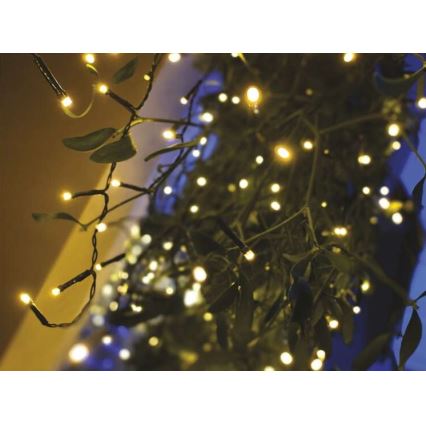 Cadena LED de Navidad para exteriores 600xLED/8 modos 15m IP44 blanco cálido