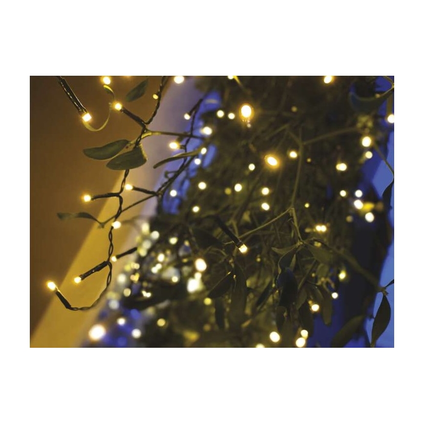 Cadena LED de Navidad para exteriores 600xLED/8 modos 15m IP44 blanco cálido