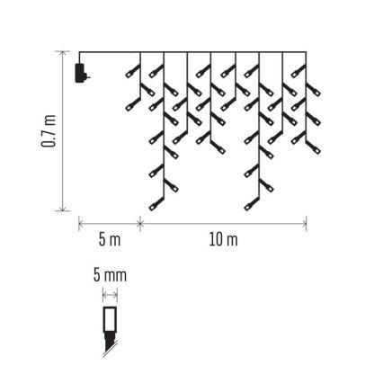 Cadena LED de Navidad para exteriores 600xLED/8 modos 15m IP44 blanco frío