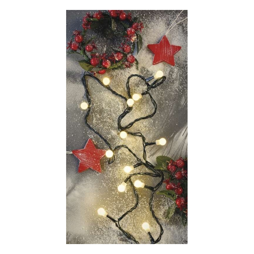 Cadena LED de Navidad para exteriores 80xLED/13m IP44 blanco cálido