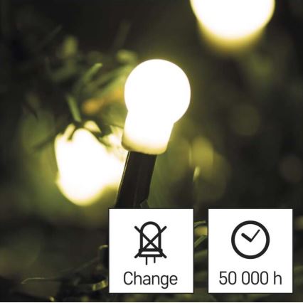 Cadena LED de Navidad para exteriores 80xLED/13m IP44 blanco cálido