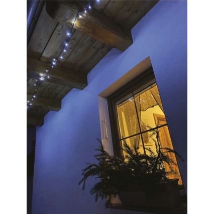 Cadena LED de Navidad para exteriores 80xLED/13m IP44 blanco frío