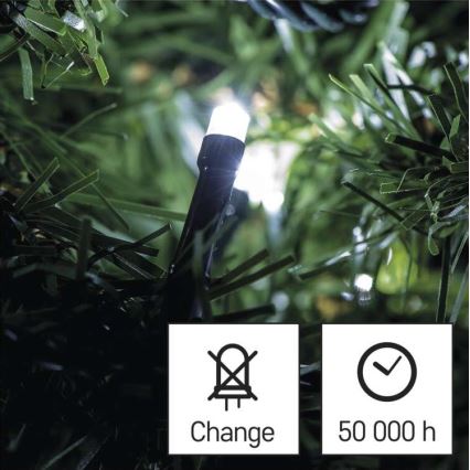 Cadena LED de Navidad para exteriores 80xLED/13m IP44 blanco frío