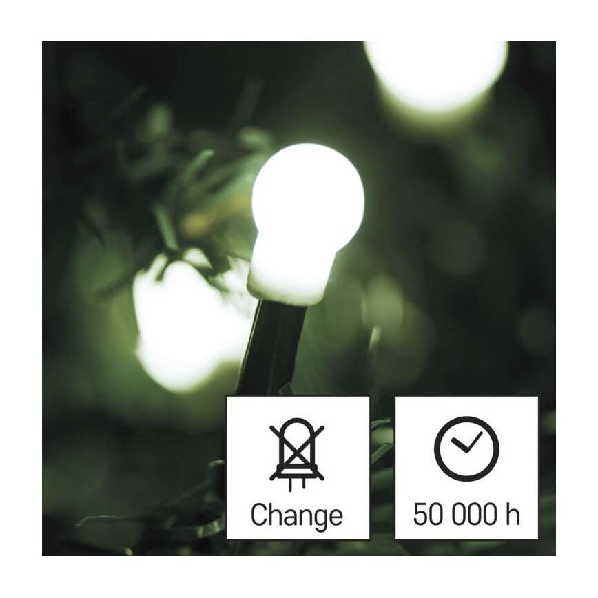 Cadena LED de Navidad para exteriores 80xLED/13m IP44 blanco frío
