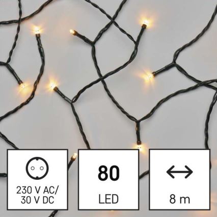 Cadena LED de Navidad para exteriores 80xLED/13m IP44 vintage