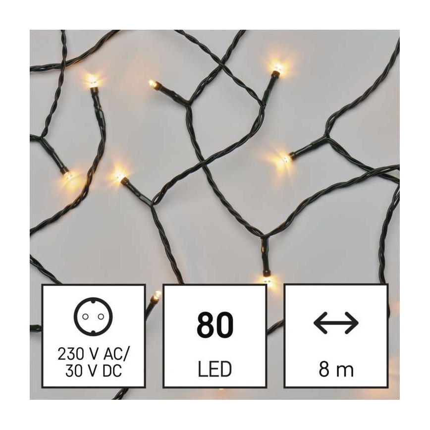 Cadena LED de Navidad para exteriores 80xLED/13m IP44 vintage