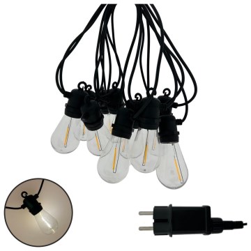 Cadena LED decorativa para exterior 10xLED/0,36W/230V 8 m IP44 negra
