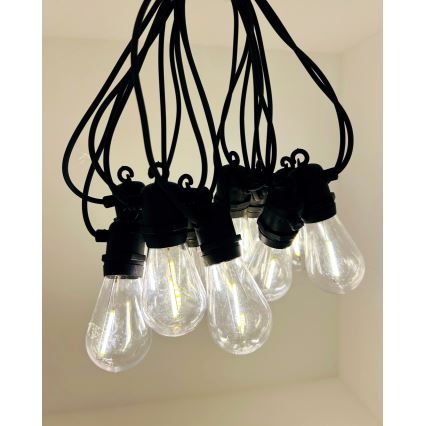 Cadena LED decorativa para exterior 10xLED/0,36W/230V 8 m IP44 negra
