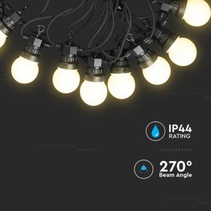 Cadena LED exterior STRING 10m 20xLED/0,5W/24/230V 3000K IP44