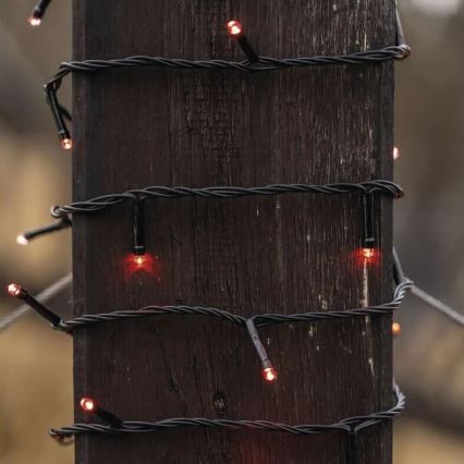 Cadena LED navideña exterior 100xLED/10m IP44 rojo