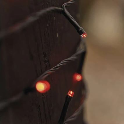 Cadena LED navideña exterior 100xLED/10m IP44 rojo
