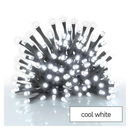 Cadena LED navideña exterior 120xLED/3xAA 8,9m IP44 blanco frío