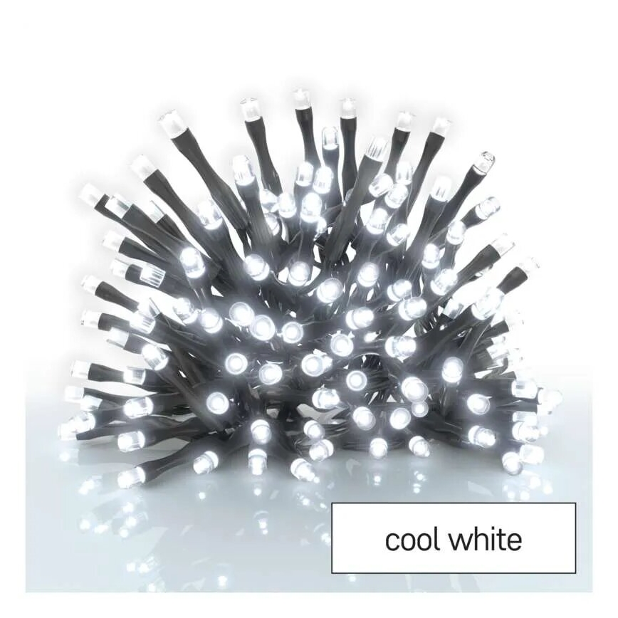 Cadena LED navideña exterior 120xLED/3xAA 8,9m IP44 blanco frío