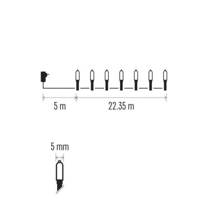 Cadena LED navideña exterior 150xLED/27,35m IP44 vintage