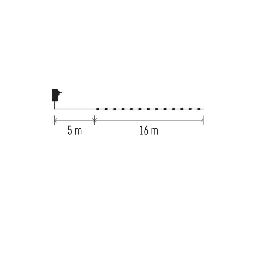 Cadena LED navideña exterior 160xLED/21m IP44 blanco cálido