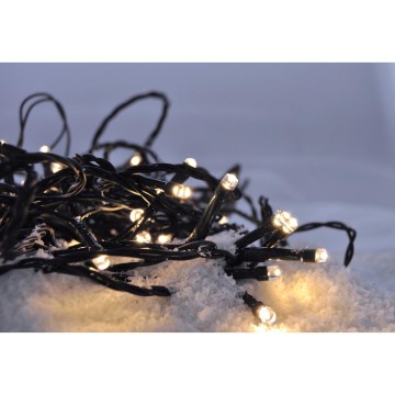 Cadena LED navideña exterior 500xLED/8 funciones IP44 55m blanco cálido