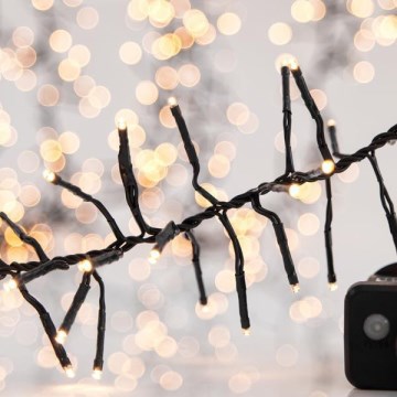 Cadena LED navideña para exterior CLUSTER 588xLED/8 funciones 8,5 m IP44 blanco cálido