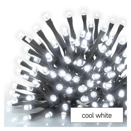 Cadena LED para exterior 100xLED/2,5x0,9m IP44 blanco frío