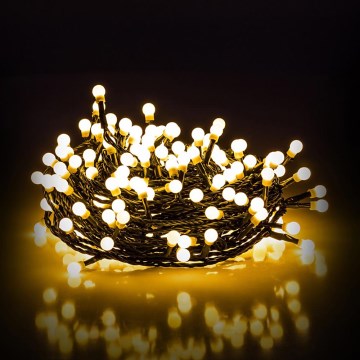 Cadena LED para exterior 100xLED/8 funciones 15m IP44 blanco cálido