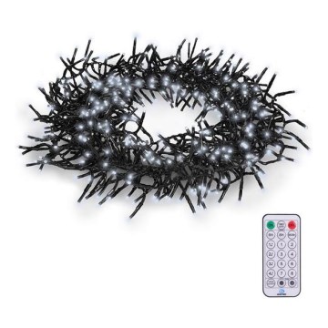 Cadena LED para exterior 576 LEDs/8 funciones 8 m IP44 blanco frío + mando a distancia