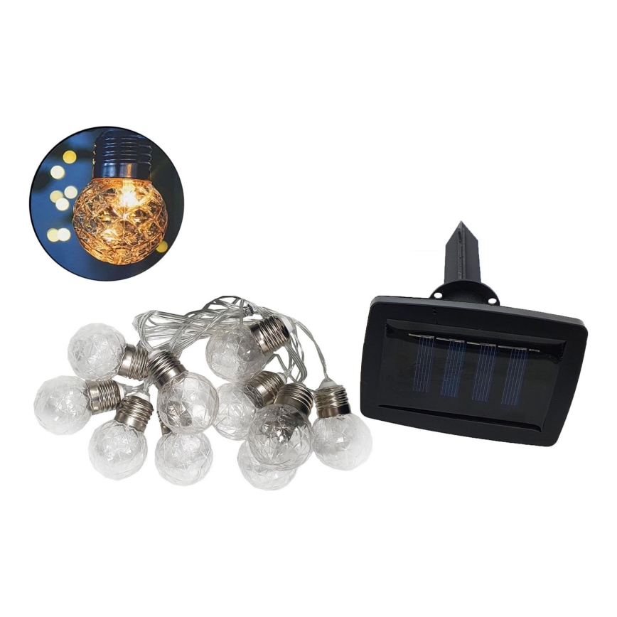Cadena LED solar exterior 10xLED/1,2V 300 mAh 2,2 m IP44